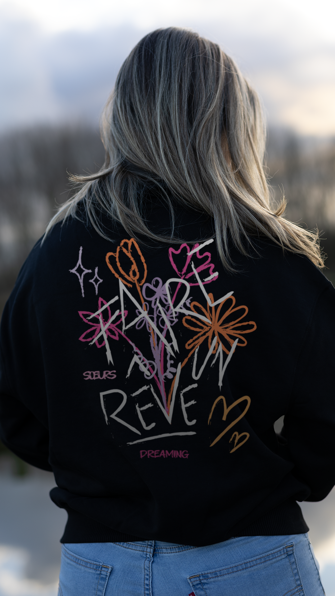 FAIRE UN REVE ZIP SWEATER Flowers black