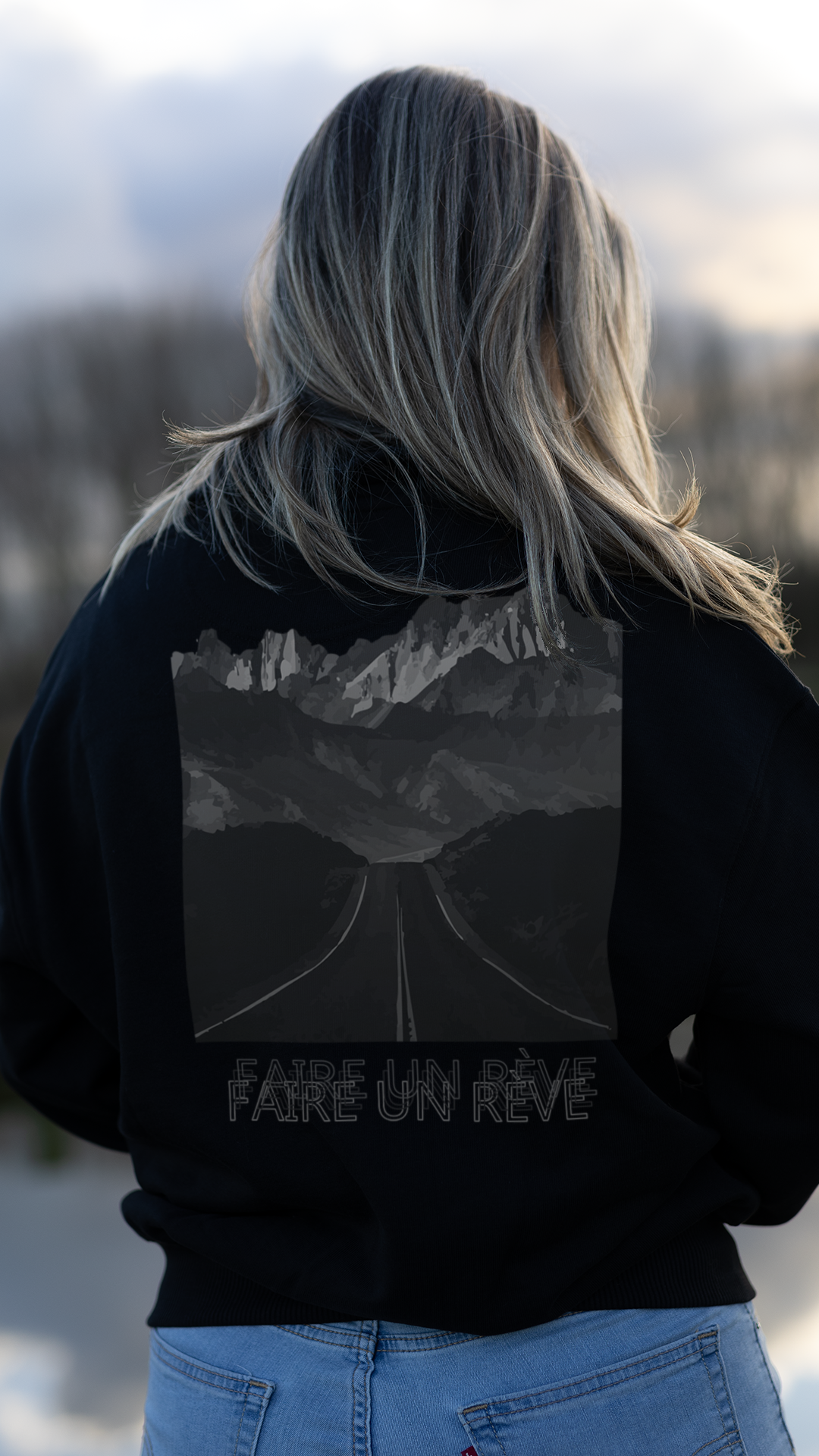 FAIRE UN REVE ZIP SWEATER Mountains black