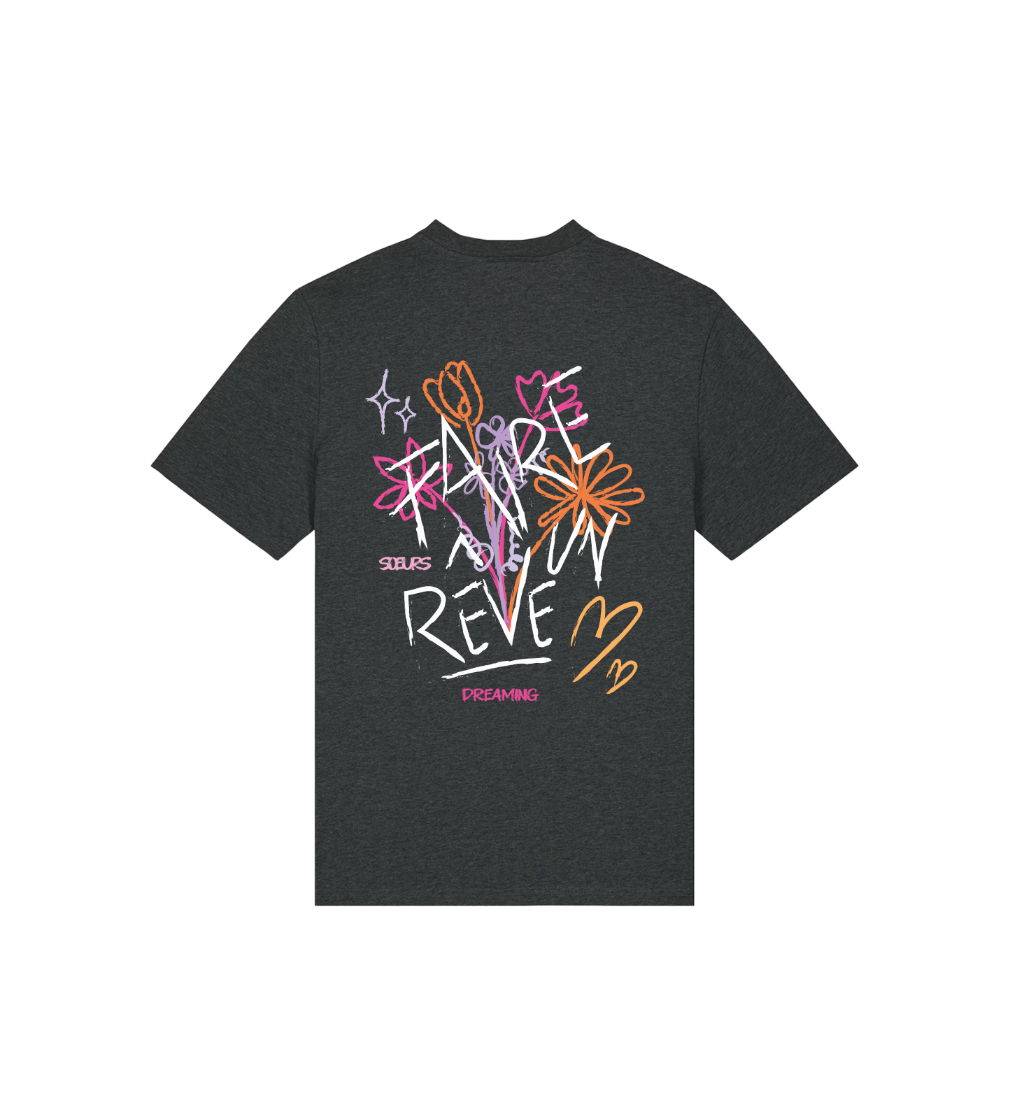 Flowers T-Shirt (Dark Heather Gray)